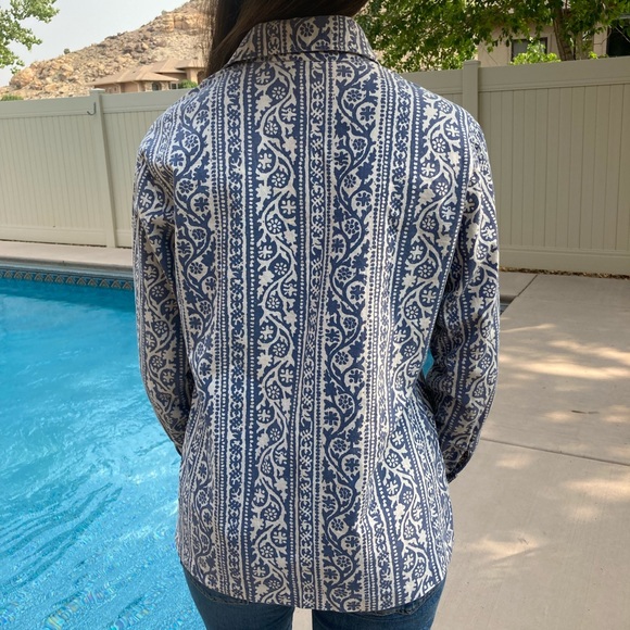 Vintage Seaton Hall Printed Chambray Shirt - Picture 3 of 6